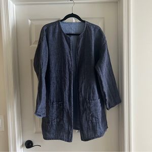 Eileen Fisher Double side linen open cardigan jacket